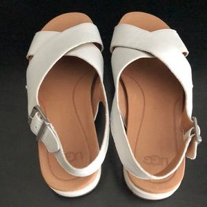 UGG Kamila White Leather Sandals